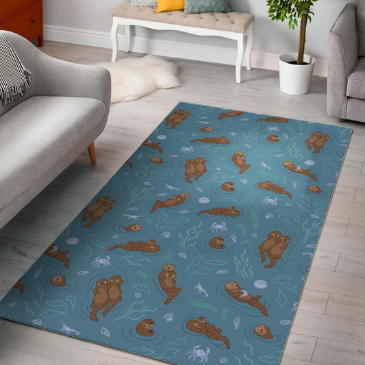 Sea otters pattern Area Rug