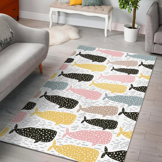 Whale dot pattern Area Rug