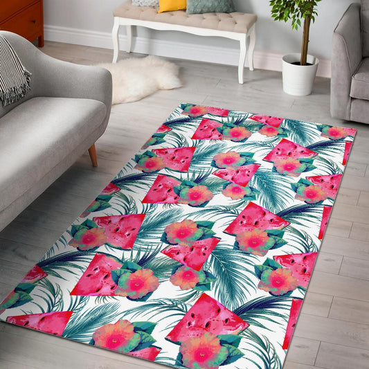 Watermelon Flower Pattern Area Rug