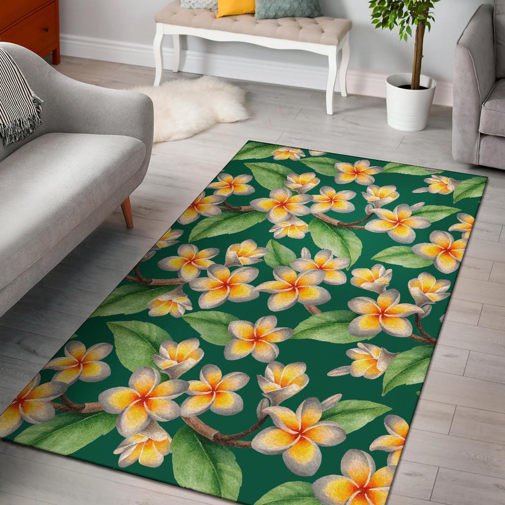 Plumeria Pattern Print Design PM07 Area Rugs
