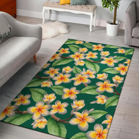Plumeria Pattern Print Design PM07 Area Rugs