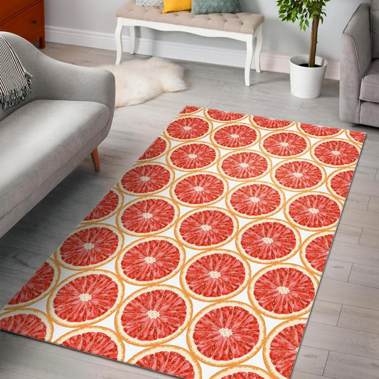 Sliced Grapefruit Pattern Area Rug