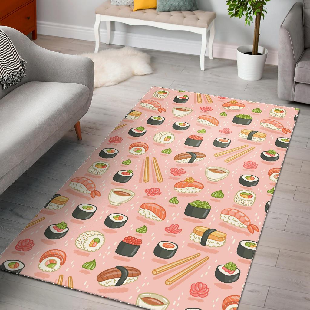 Sushi Pattern Background Area Rug