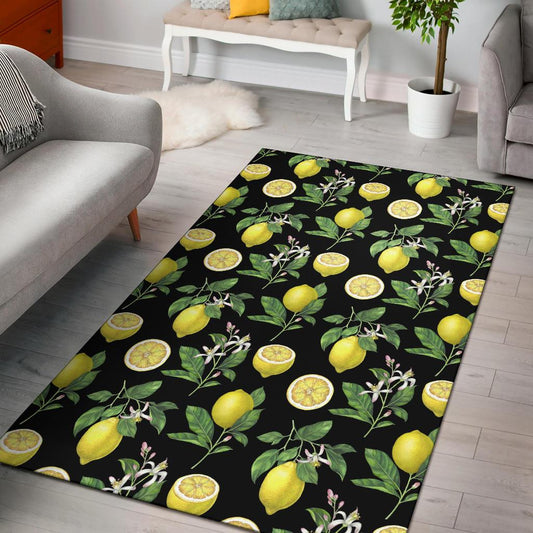 Lemon Pattern Print Design LM02 Area Rugs