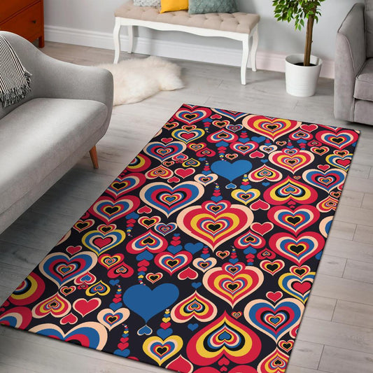 Heart Pattern Print Design HE08 Area Rugs