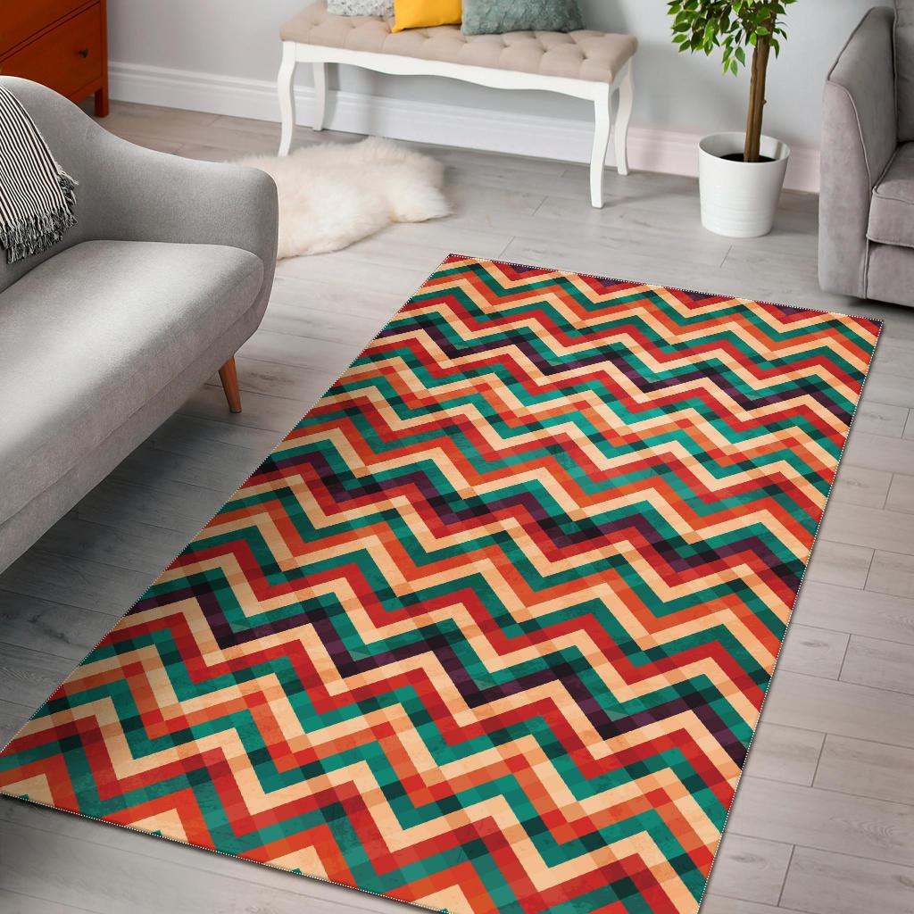 zigzag  chevron colorful pattern Area Rug