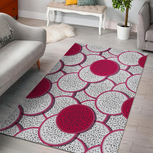 Sliced Dragon Fruit Pattern Area Rug
