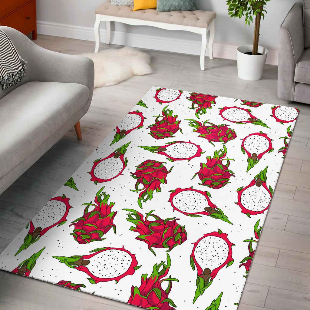 dragon fruits white background Area Rug