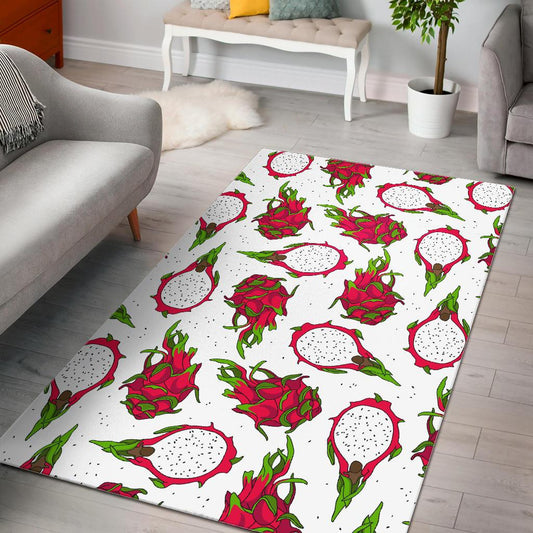 dragon fruits white background Area Rug