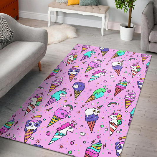 Cute ice cream cone animal pattern Area Rug