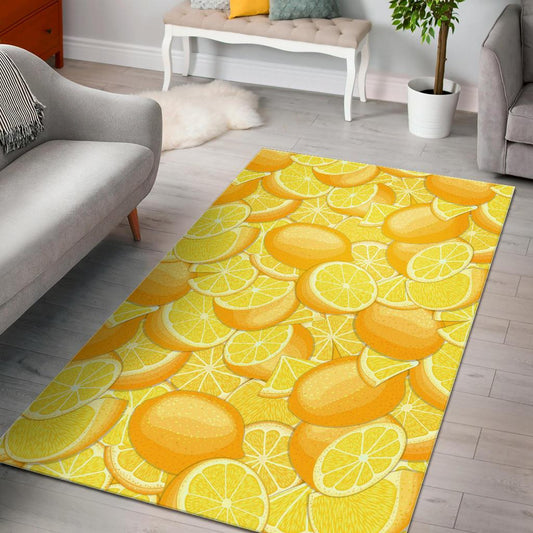 lemon pattern Area Rug