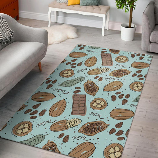 Hand Drawn Cocoa Pattern Area Rug