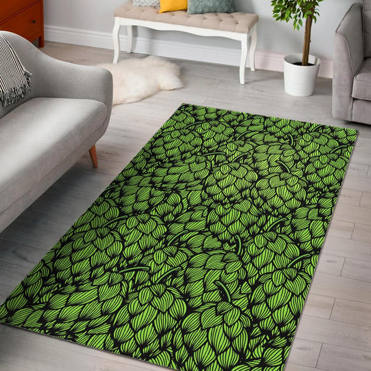 Green hop patternn Area Rug