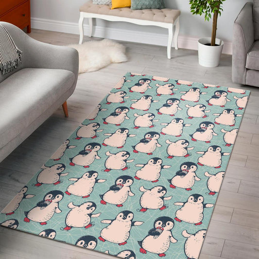 Cute Penguin pattern Area Rug