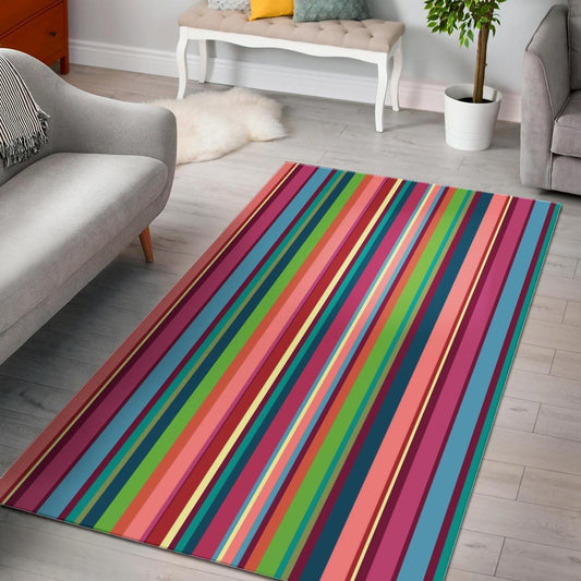 Rainbow Stripe Pattern Area Rug
