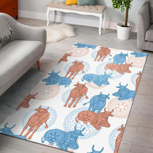 Cow Tribal Pattern Area Rug