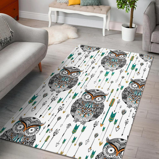 Owl Arrow Pattern Area Rug