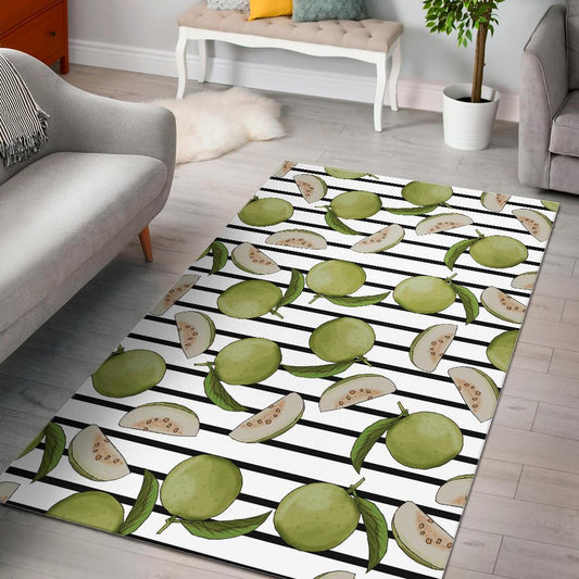 Guava Pattern Stripe background Area Rug