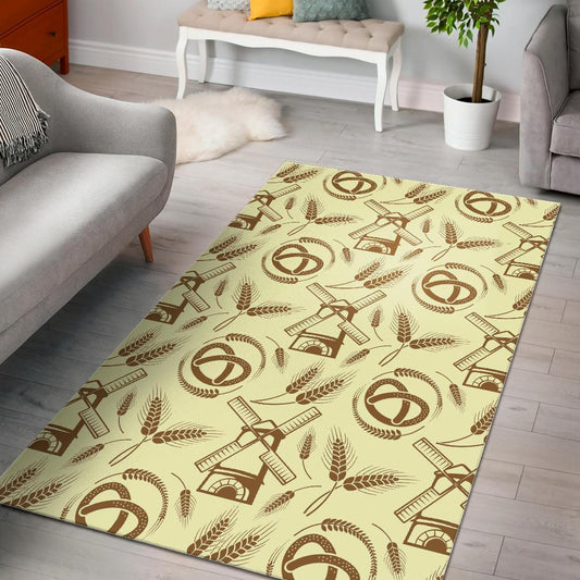 Windmill Wheat pattern Area Rug
