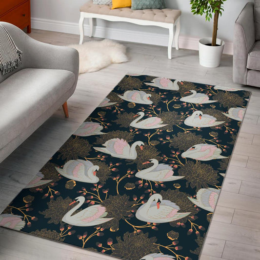 Swan Pattern Area Rug