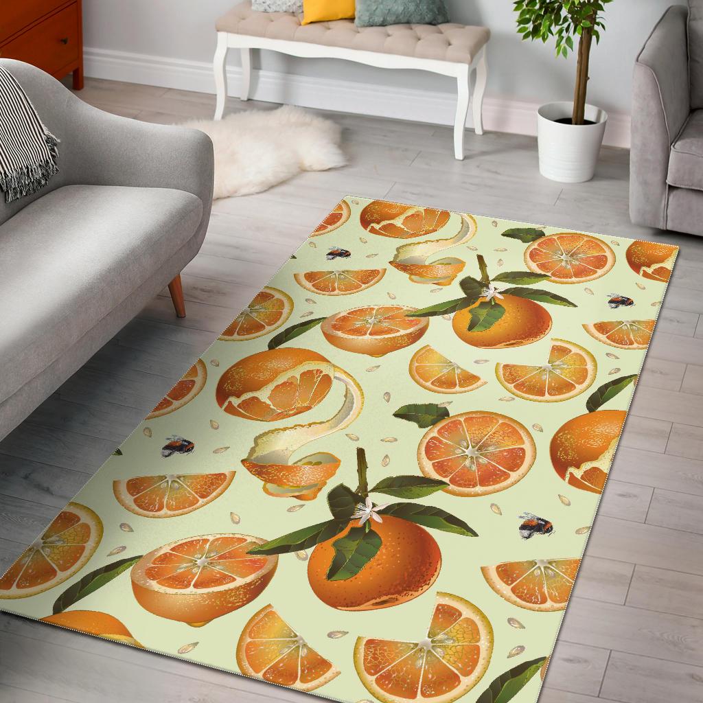 Orange Pattern Area Rug