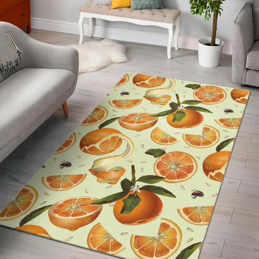 Orange Pattern Area Rug