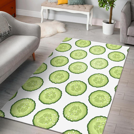 Cucumber slices pattern Area Rug
