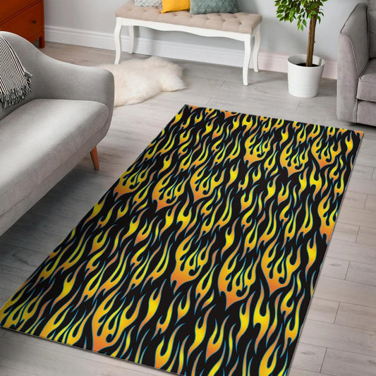 Flame Fire Pattern Background Area Rug