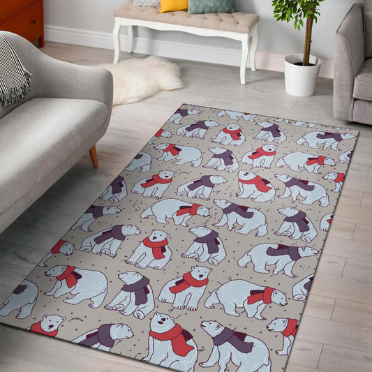 Polar Bear Pattern Print Design PB04 Area Rugs