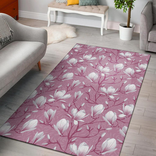 Magnolia Pattern Print Design MAG05 Area Rugs