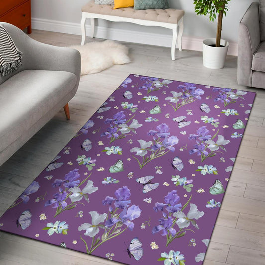 Iris Pattern Print Design IR09 Area Rugs