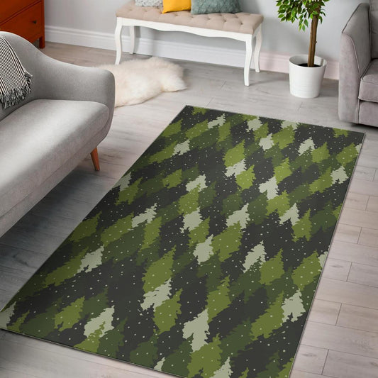 Christmas Tree Camo Pattern Area Rug