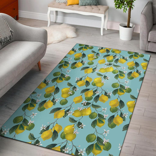 Lemon Pattern Print Design LM05 Area Rugs