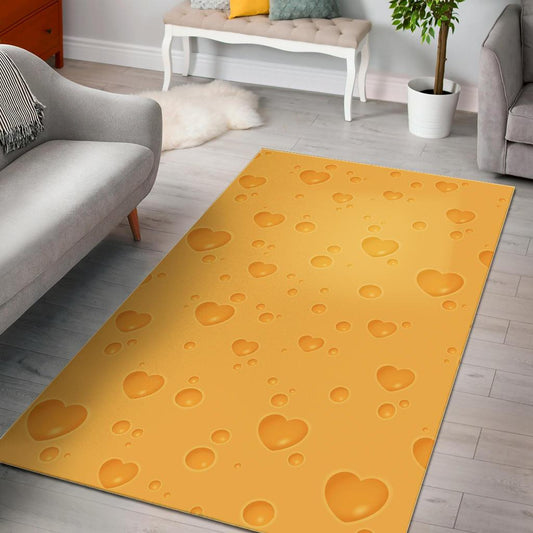 Cheese Heart Texture Pattern Area Rug