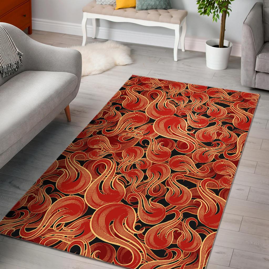 Fire flame pattern Area Rug