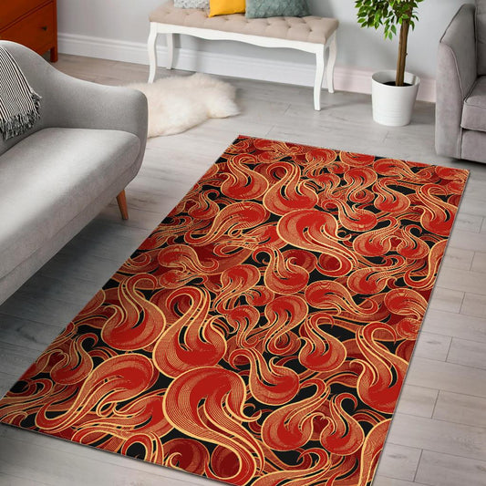 Fire flame pattern Area Rug