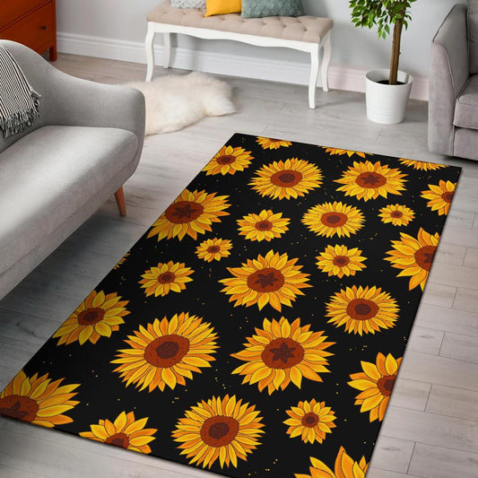 Sunflower Pattern Print Design SF09 Area Rugs
