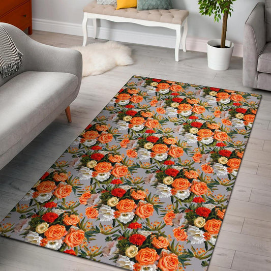 Lisianthus Pattern Print Design LT04 Area Rugs