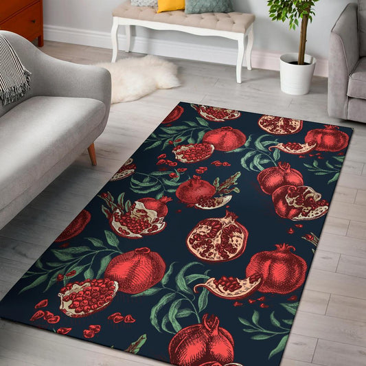 Pomegranate Pattern Print Design PG04 Area Rugs