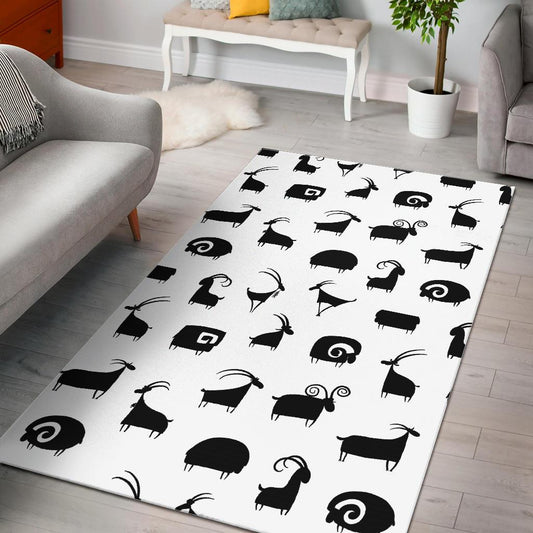 Goat ram pattern Area Rug
