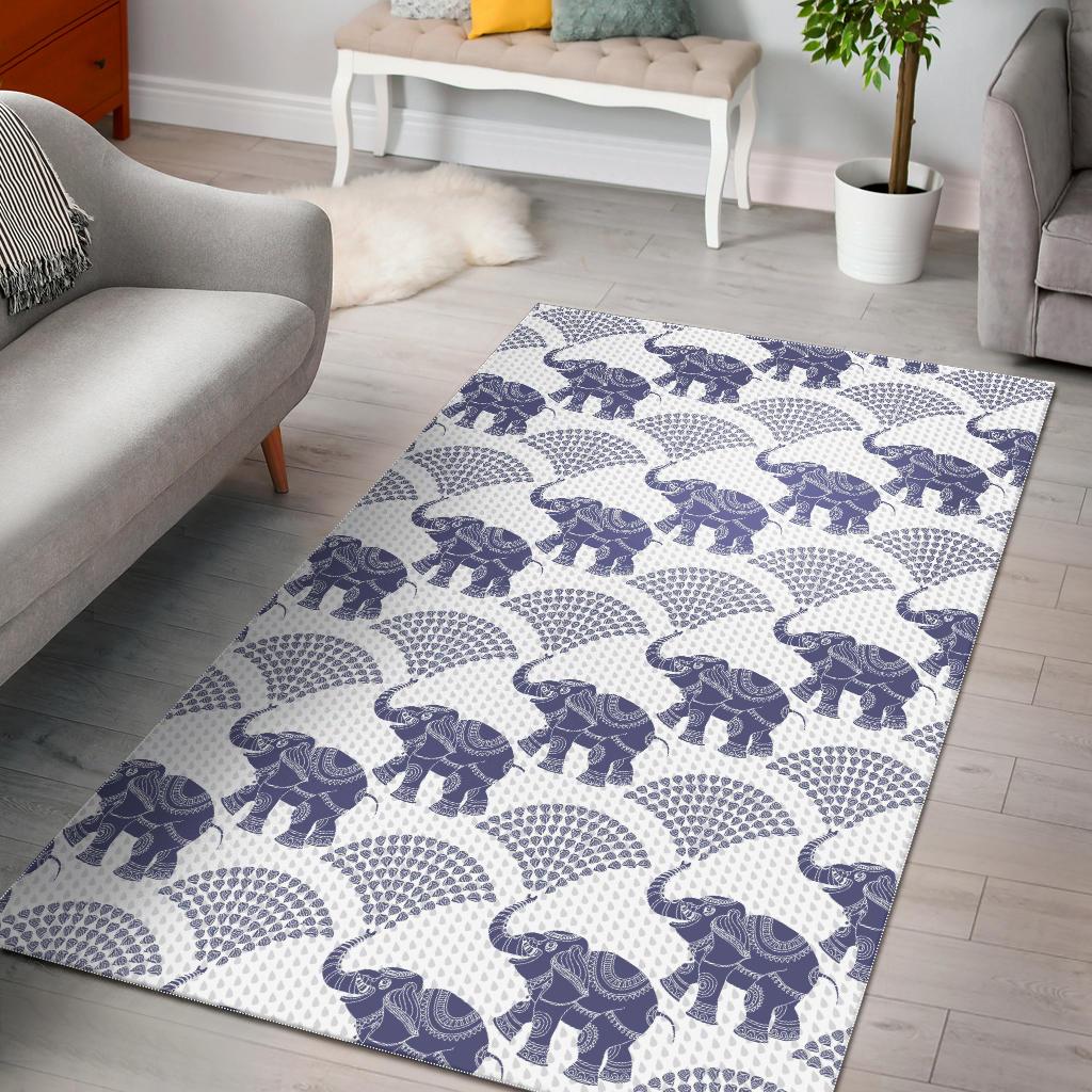 Elephant Pattern Background Area Rug