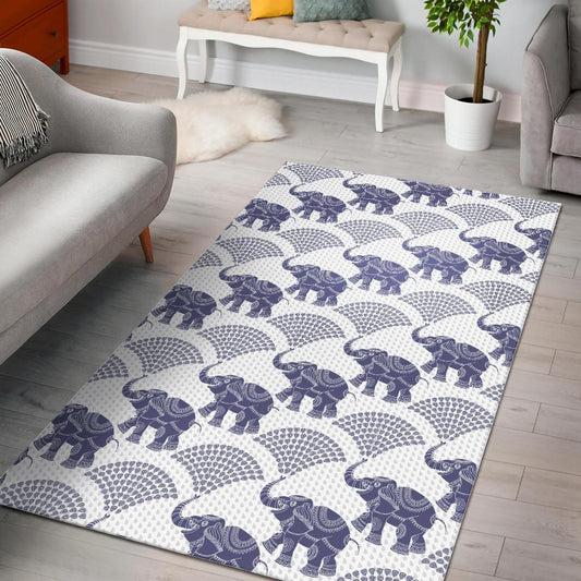 Elephant Pattern Background Area Rug