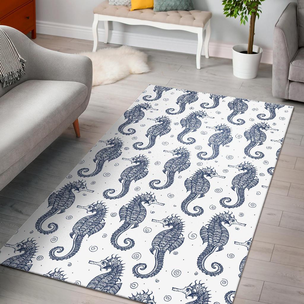 Seahorse pattern background Area Rug