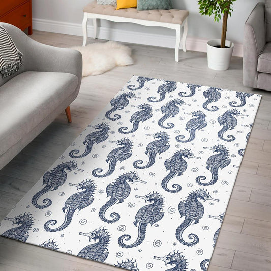 Seahorse pattern background Area Rug
