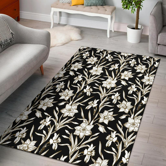 Daffodils Pattern Print Design DF06 Area Rugs