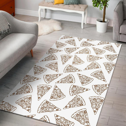 Hand drawn pizza pattern Area Rug