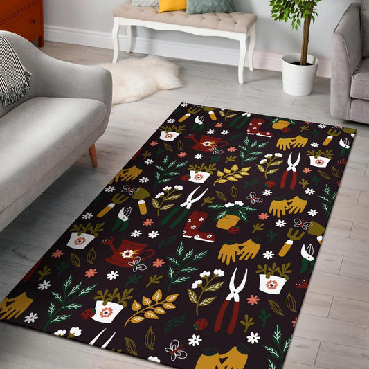 Gardening Pattern Print Design G05 Area Rugs