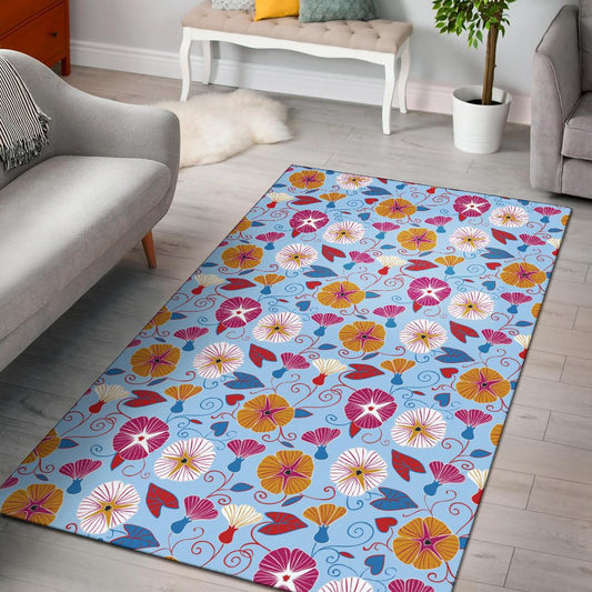 Morning Glory Pattern Print Design MG06 Area Rugs