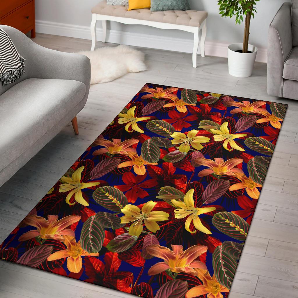 Lily Pattern Print Design LY014 Area Rugs