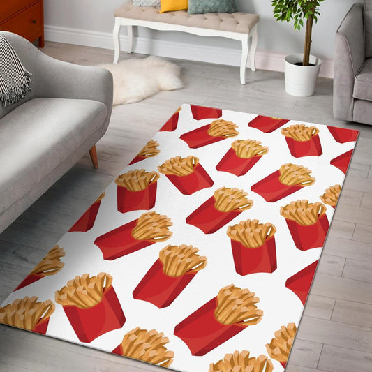 French Fries Theme Pattern Area Rug